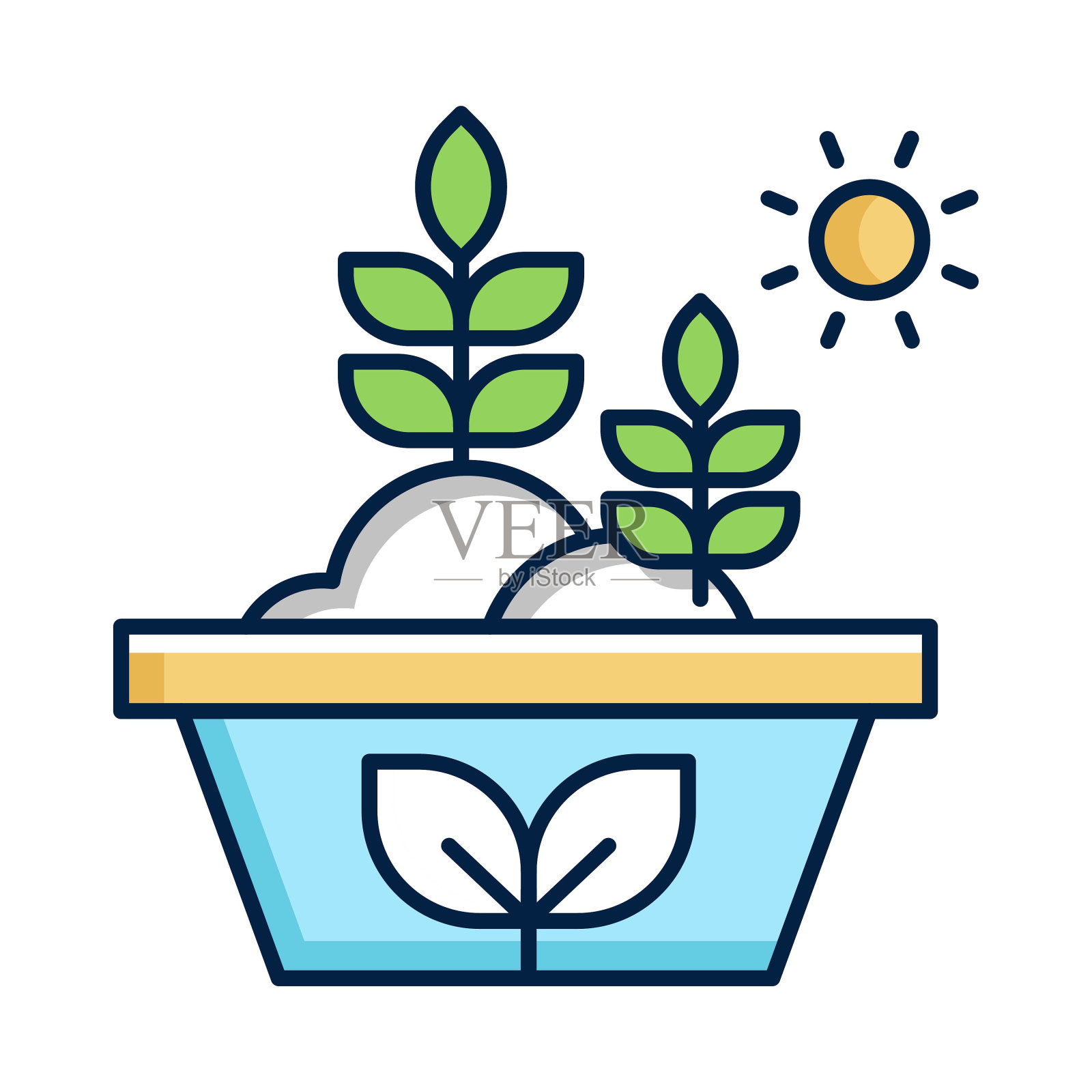 有机农业图标。可持续农业图标。生态园艺图标。矢量可编辑的描边和颜色。插画图片素材