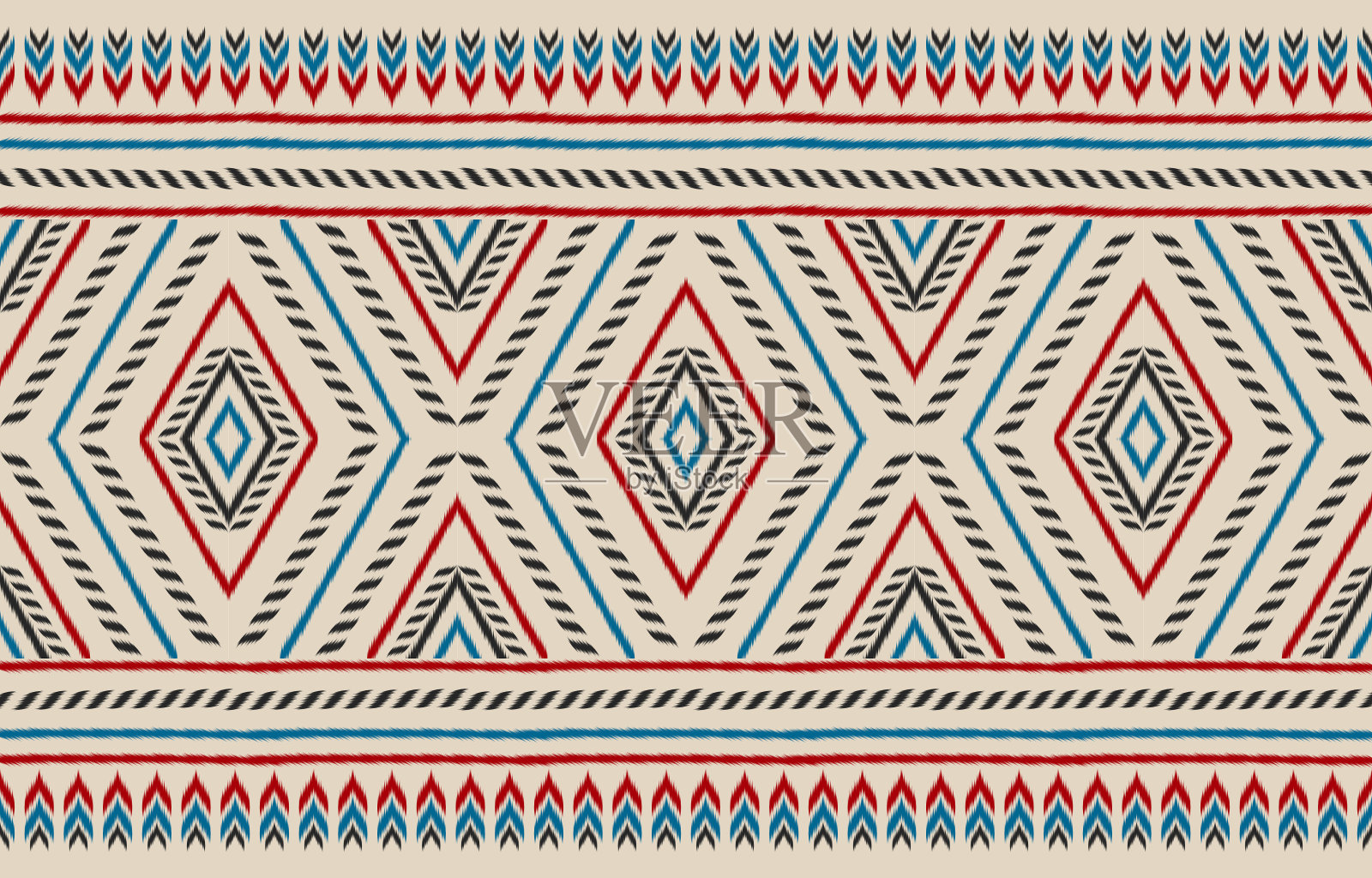 地毯上的民族部落图案艺术。民族伊卡特传统无缝花纹。印度的风格。插画图片素材