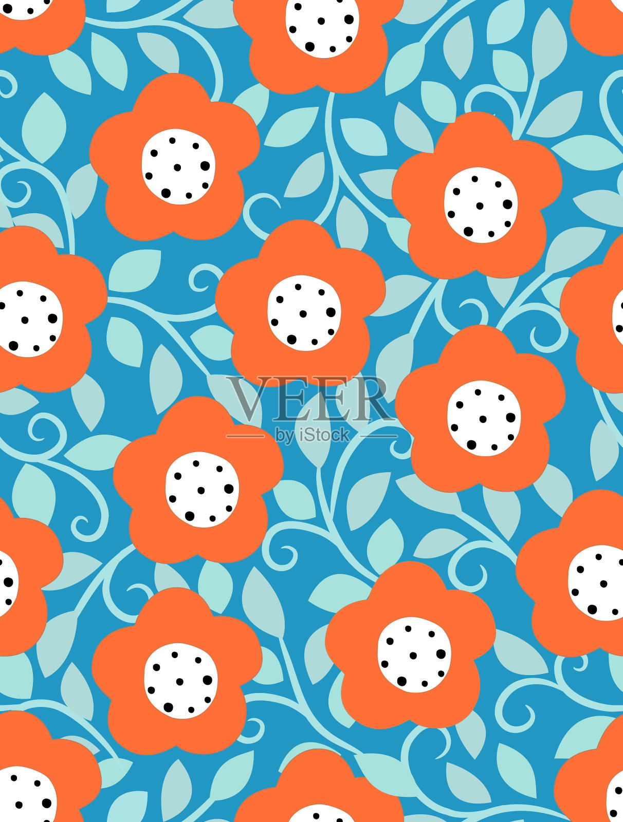 花卉无缝图案。插画图片素材