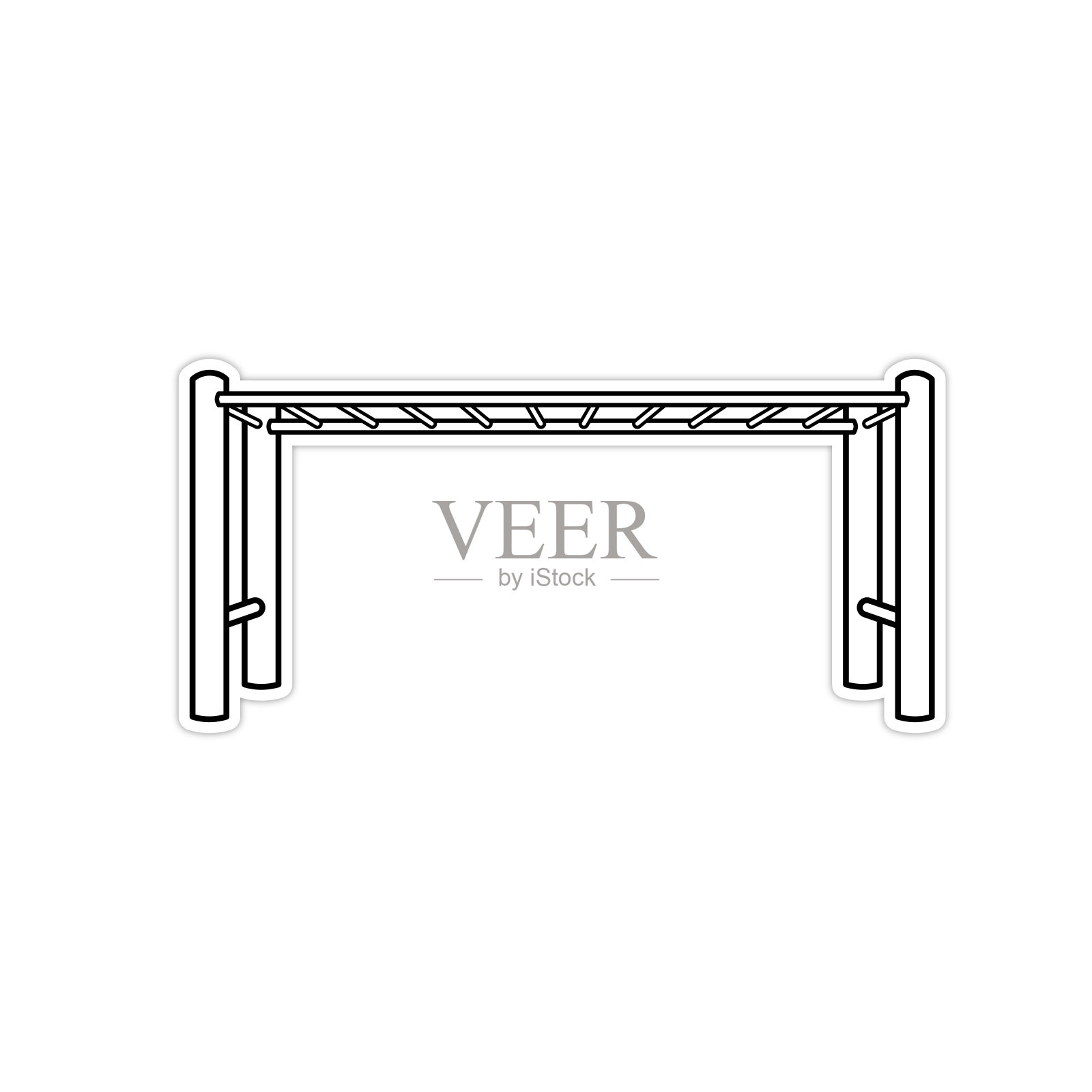 为孩子们玩黑白画的红色猴子条结构的矢量插图，让孩子们根据图片学习颜色。插画图片素材