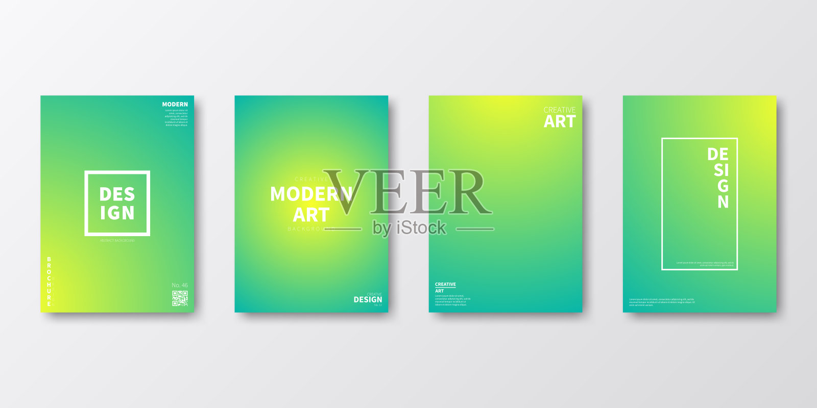 宣传册模板排版，绿色封面设计，商业年报，宣传单，杂志插画图片素材