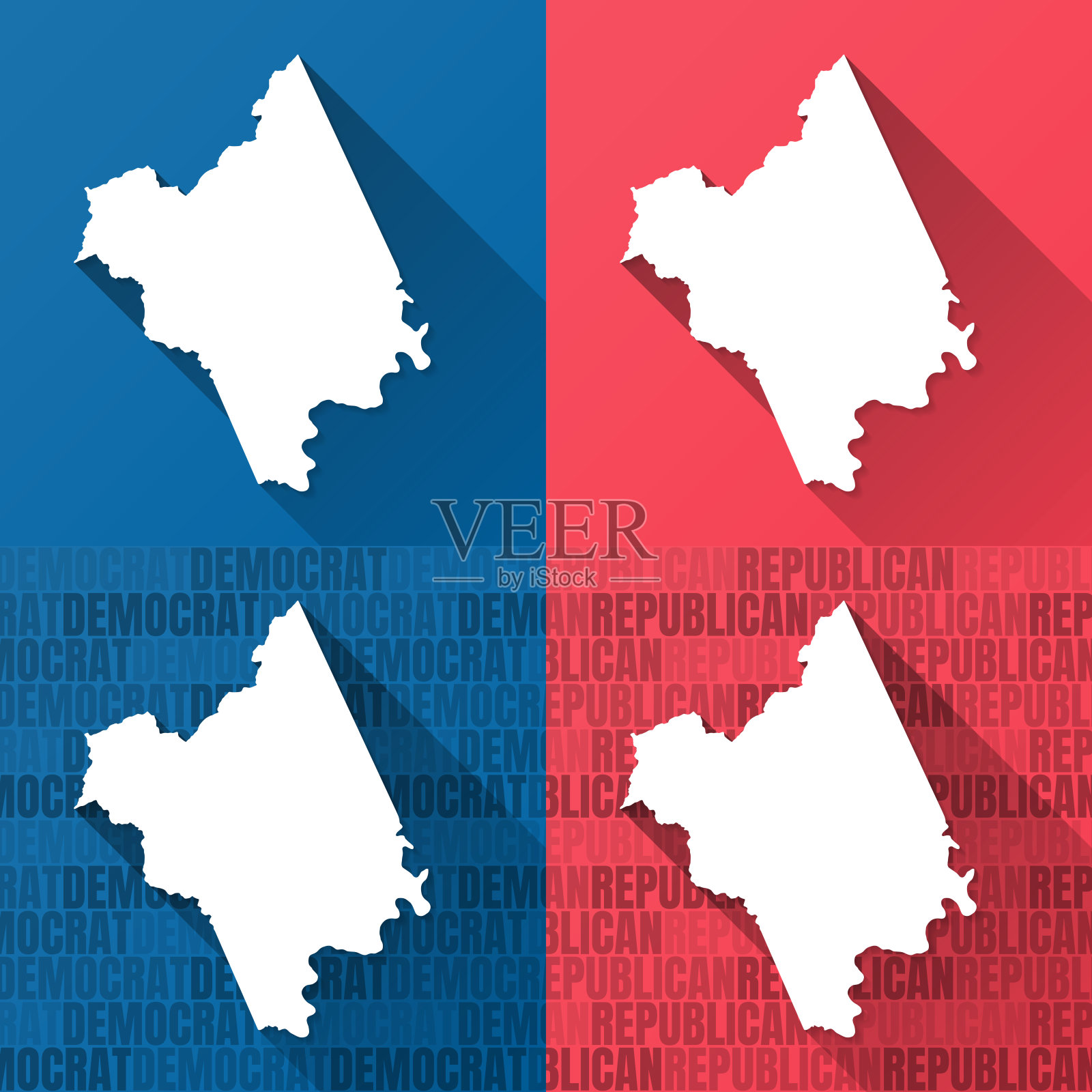 弗吉尼亚州纳尔逊县蓝红背景地图插画图片素材