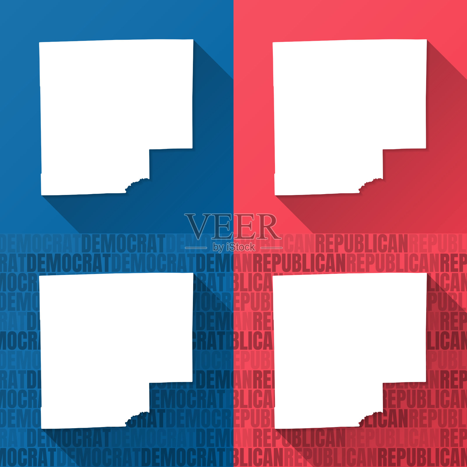 印第安纳州巴塞洛缪县。蓝色和红色背景的地图插画图片素材