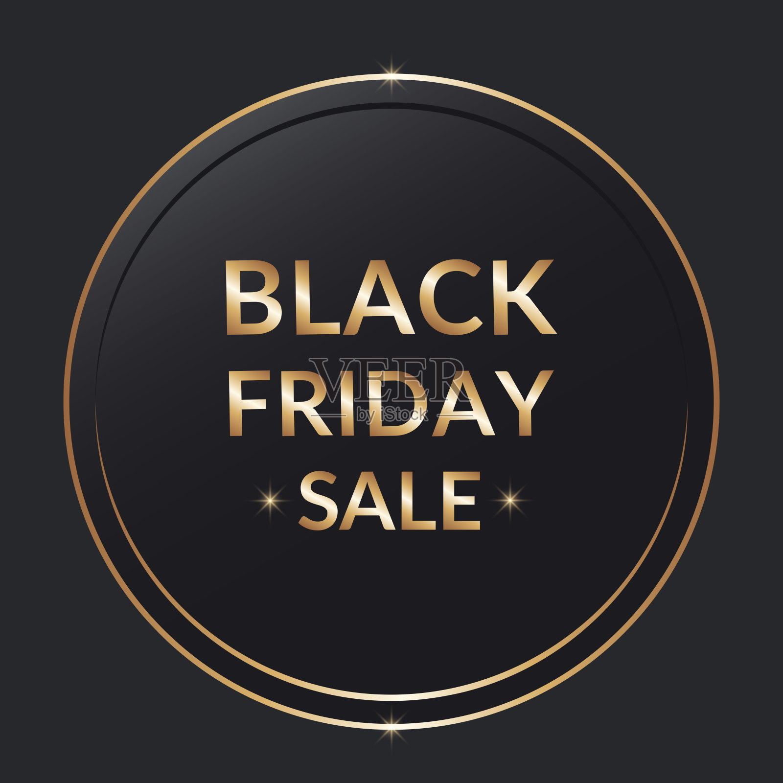 黑色星期五促销的标签。黑色背景上的金色标志。关于销售或折扣的横幅，海报，明信片矢量设计。插画图片素材