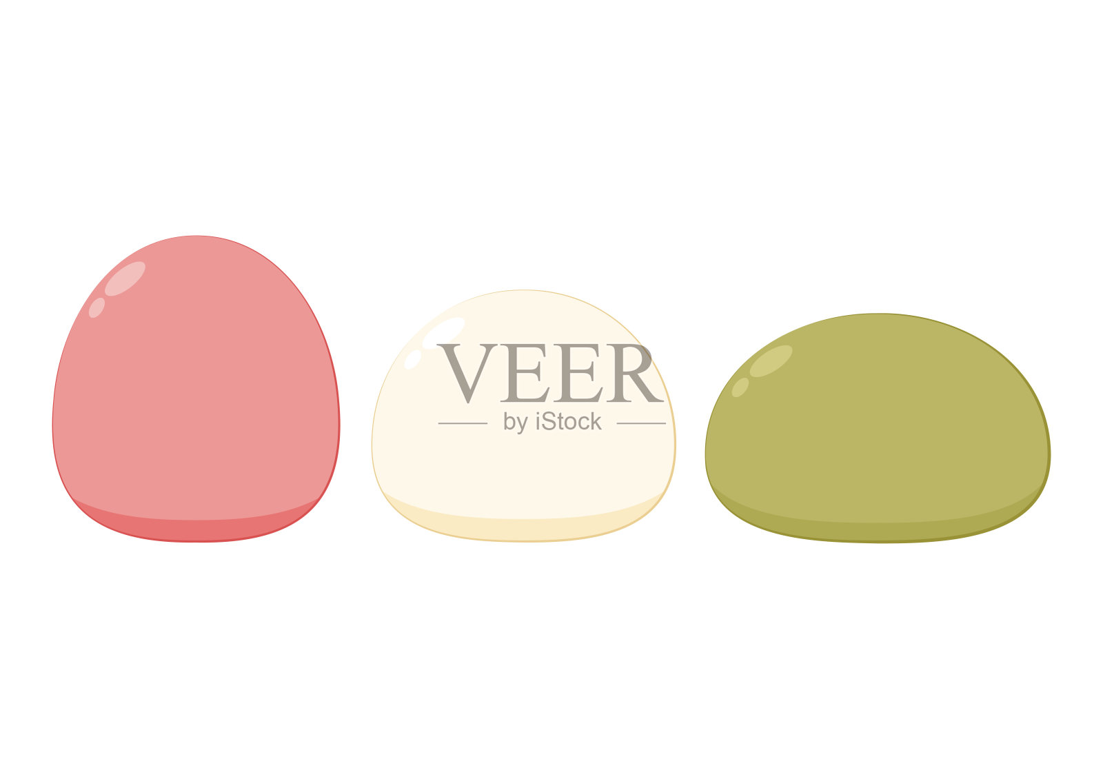 Mochi图标矢量。麻糬标志设计。日式米饭甜点。插画图片素材