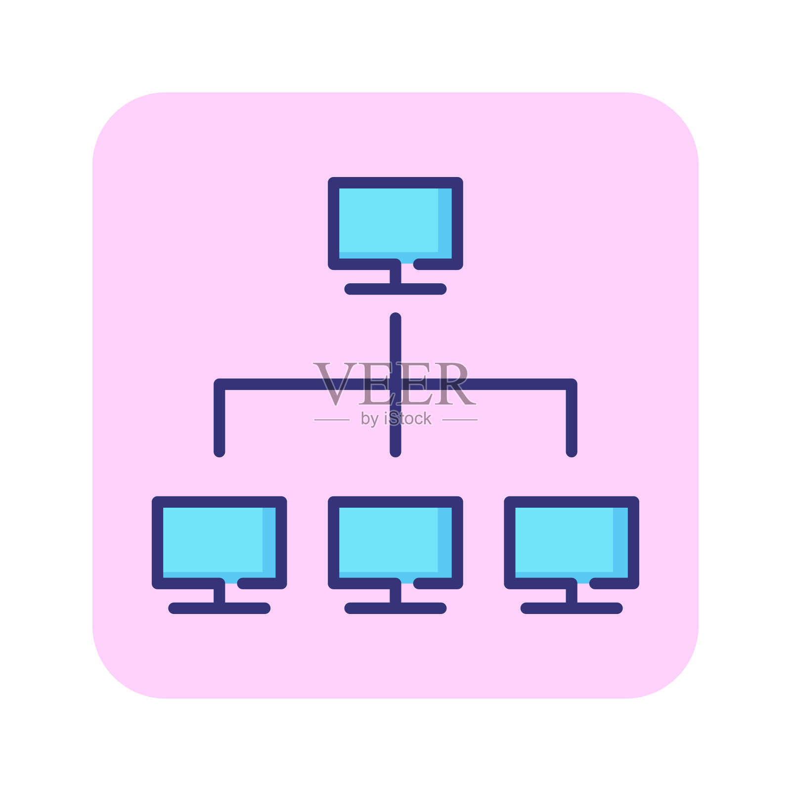 计算机网络线路图标插画图片素材
