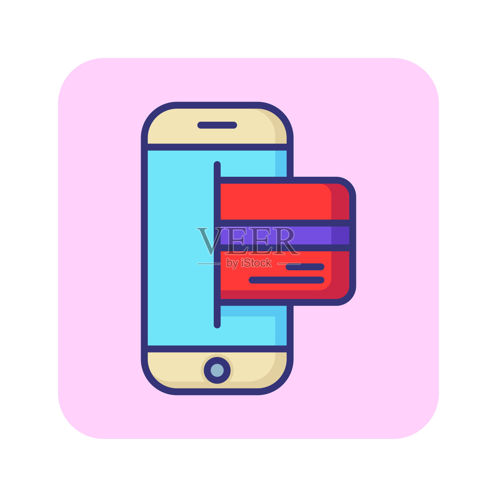 手机银行线路图标插画图片素材