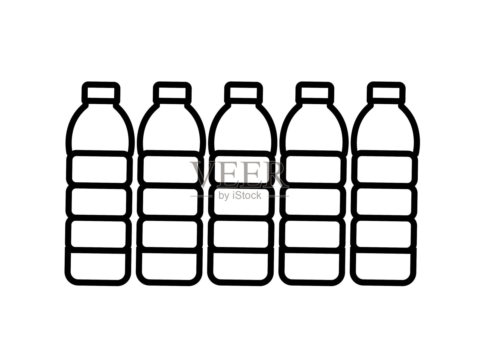 水瓶图标，矢量最佳线图标。插画图片素材