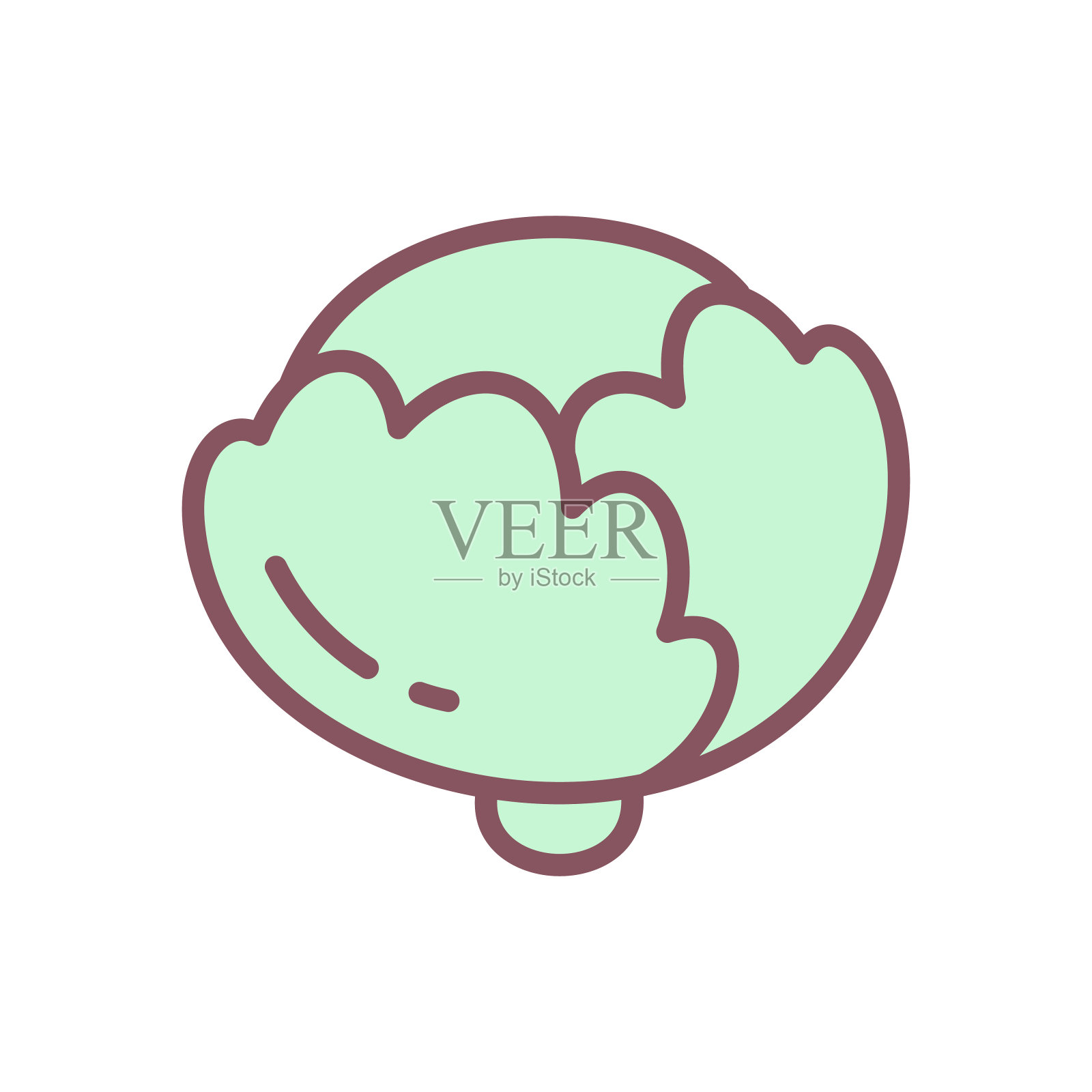 可爱的卷心菜图标插画图片素材