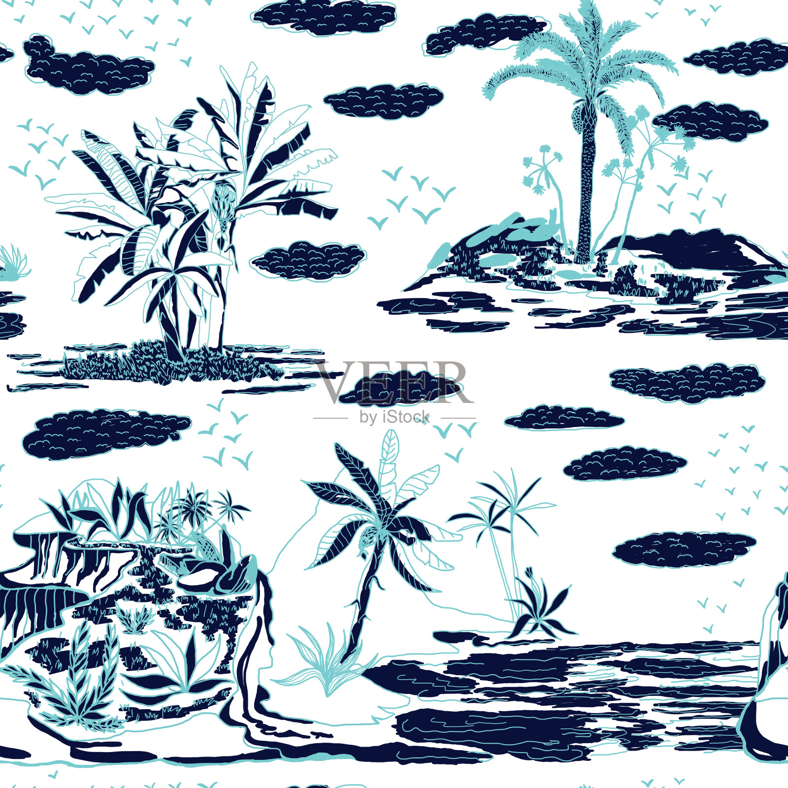 热带抽象数码印刷品插画图片素材