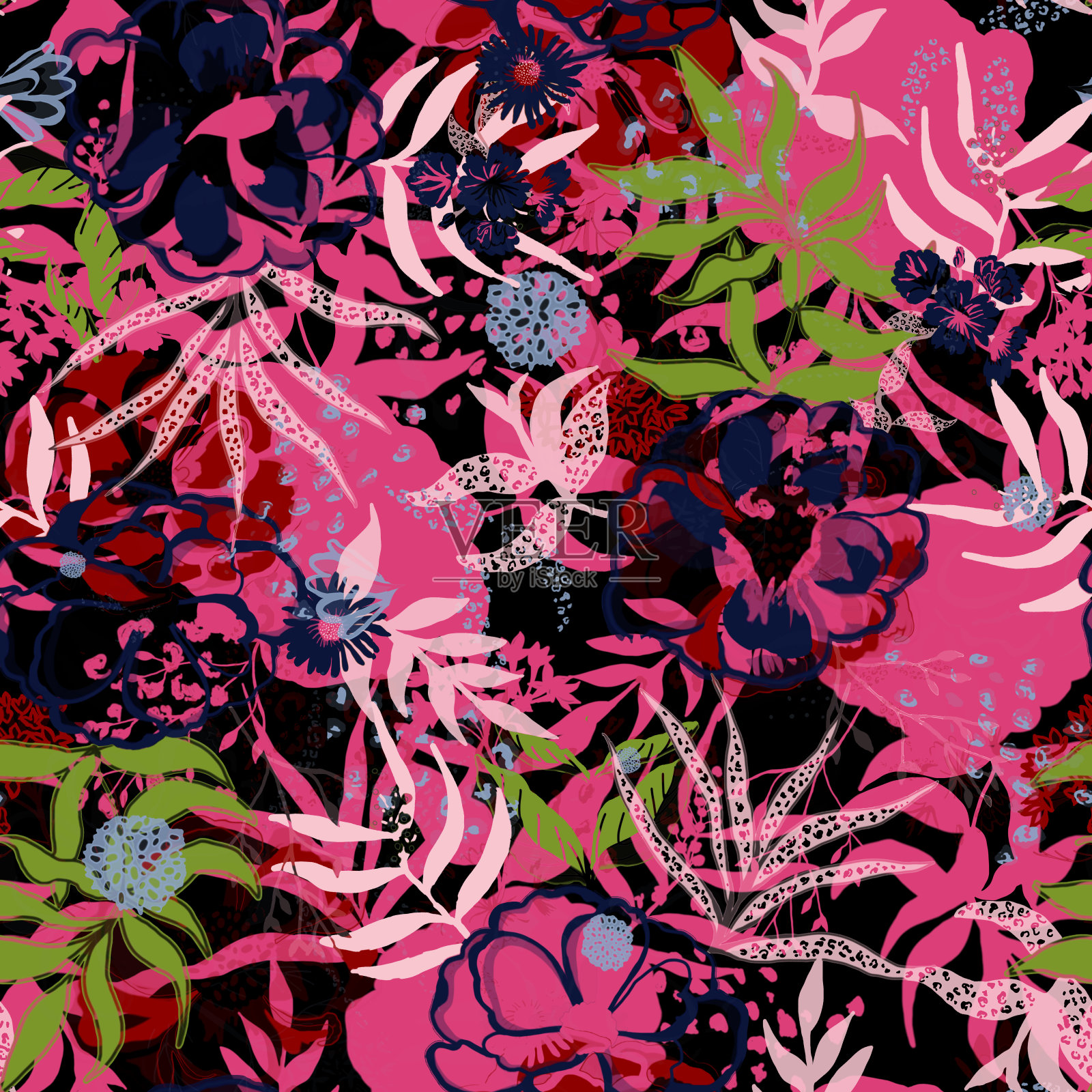 热带抽象数码印刷品插画图片素材