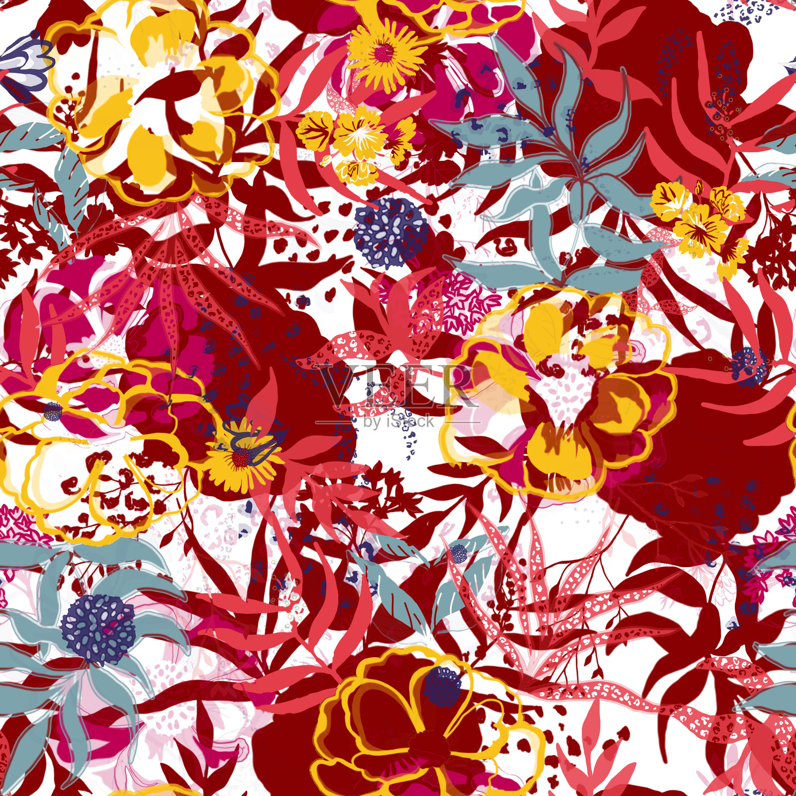 热带抽象数码印刷品插画图片素材