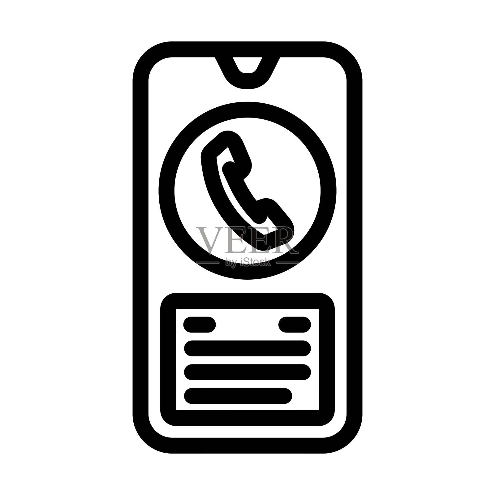 紧急呼叫救护车线路图标矢量插图插画图片素材