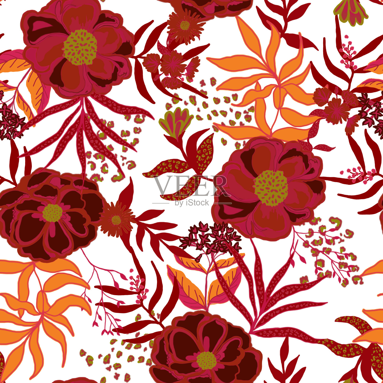 热带抽象数码印刷品插画图片素材