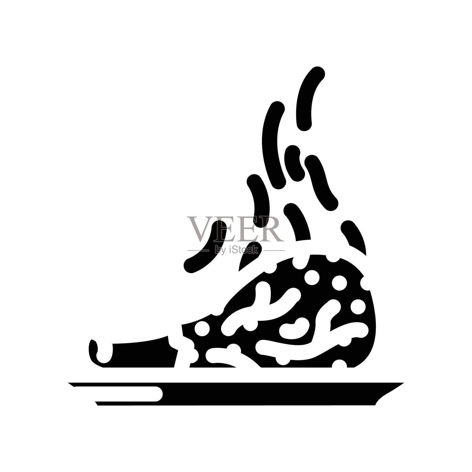 不健康的炸鸡字形图标矢量插图插画图片素材