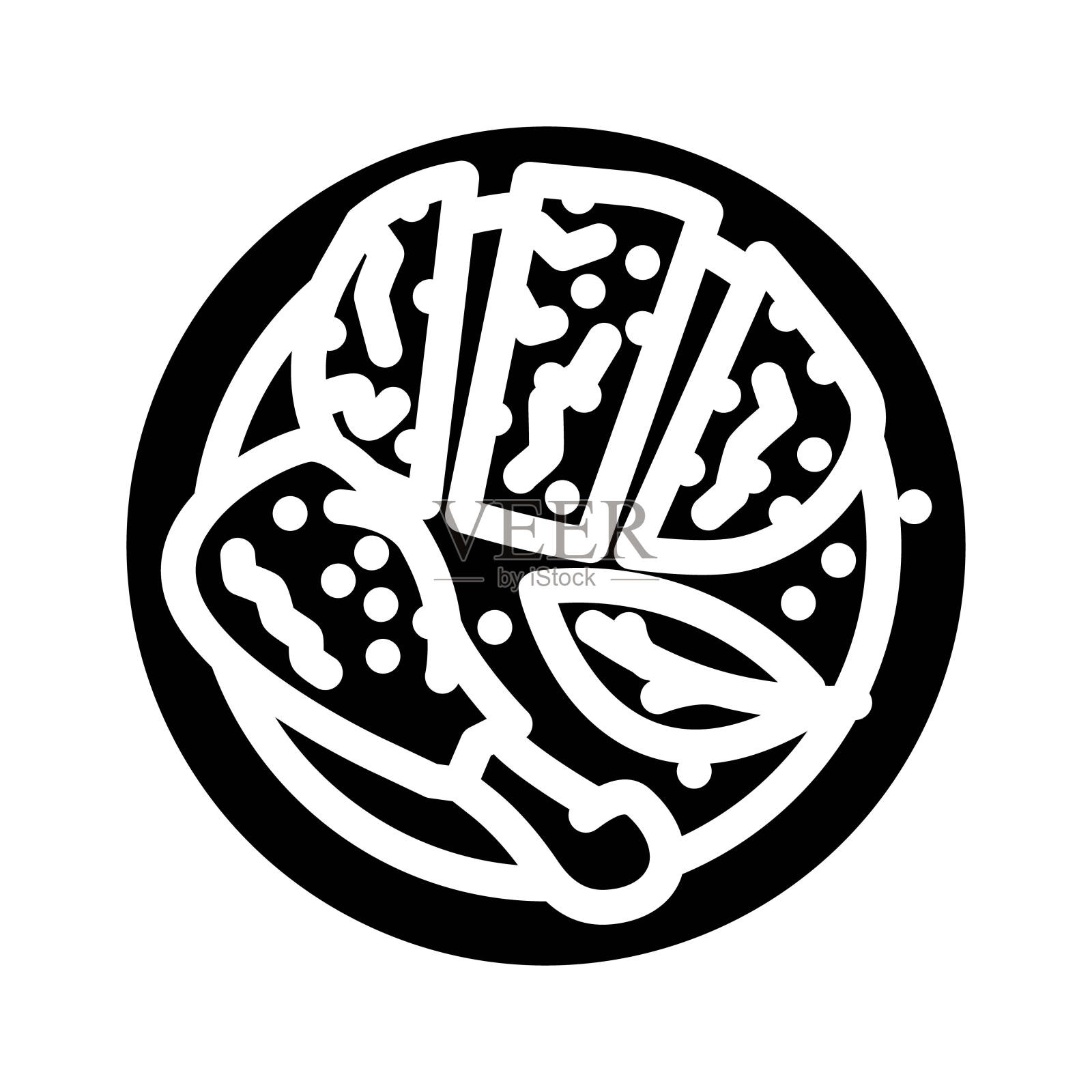 鸡脆快餐字形图标矢量插图插画图片素材