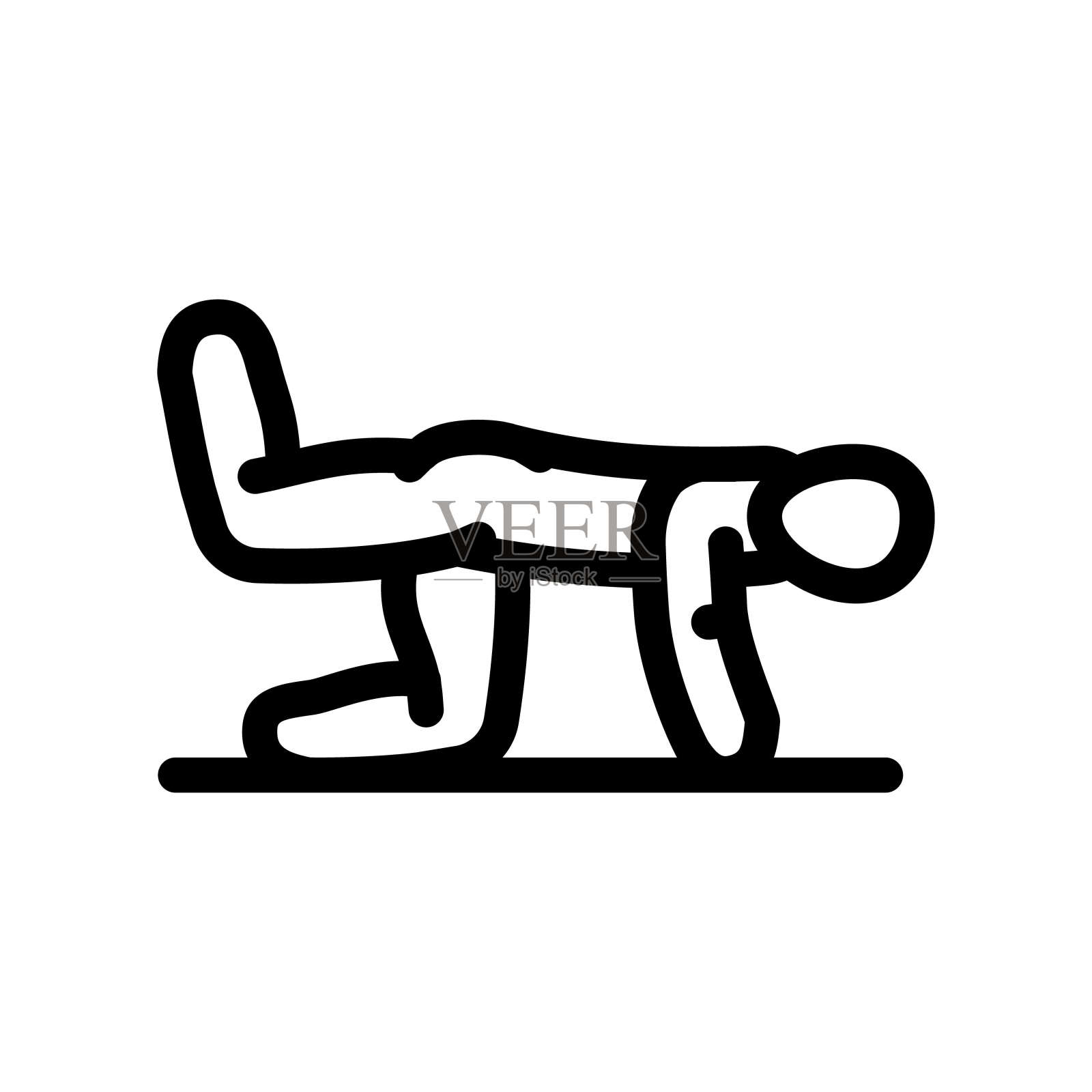 引体向上健身运动臂线图标矢量插图插画图片素材