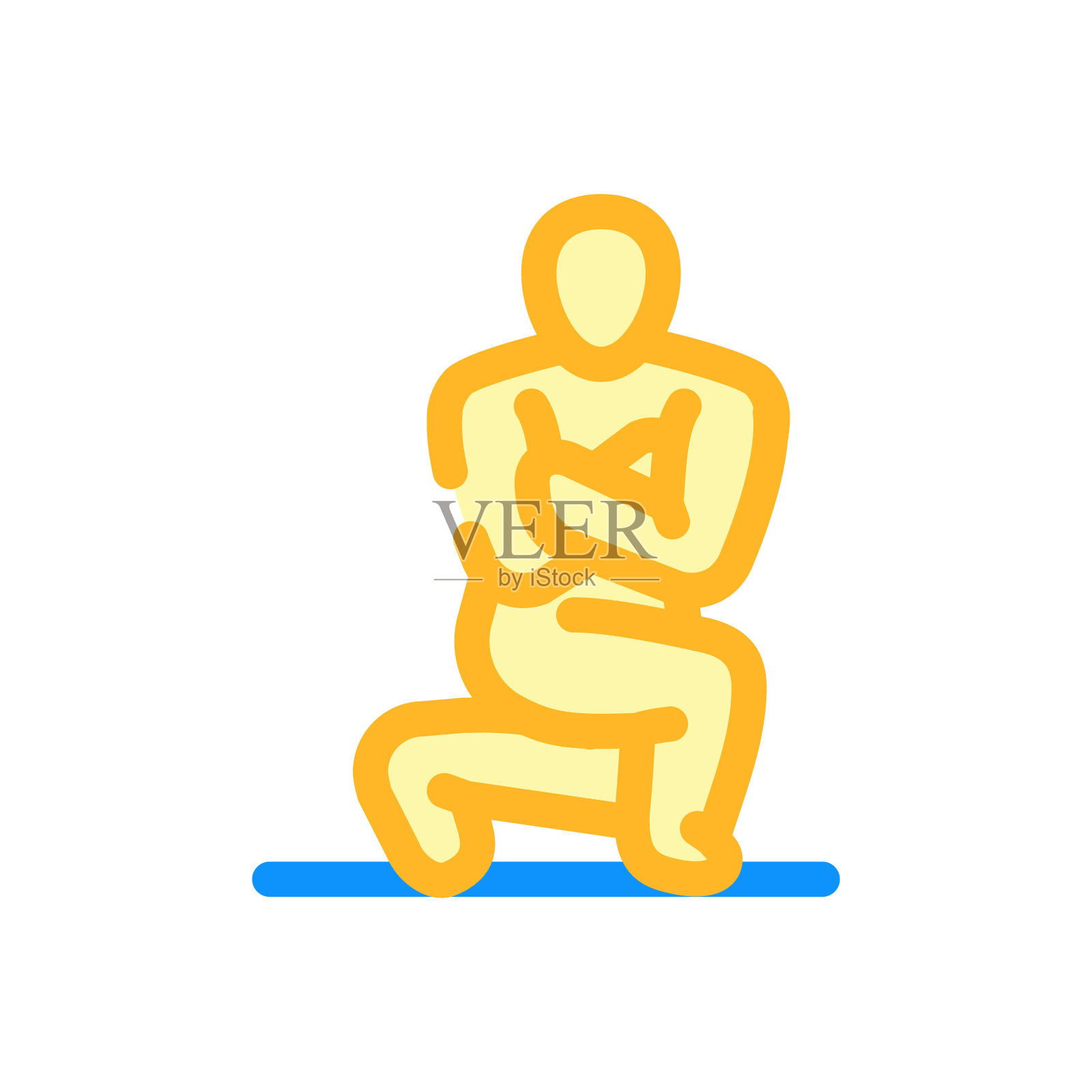 直立行健身锻炼手臂颜色图标矢量插图插画图片素材