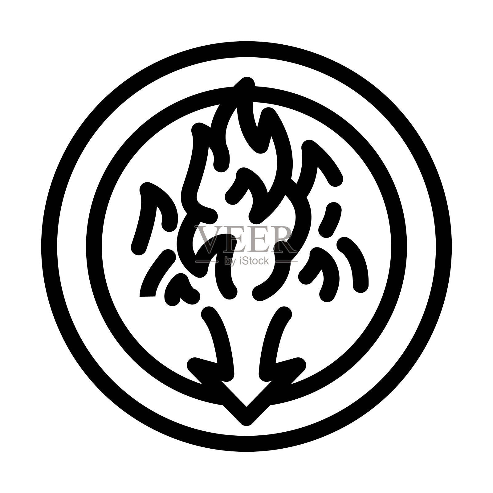 热量不足肥胖超重线图标矢量插图插画图片素材