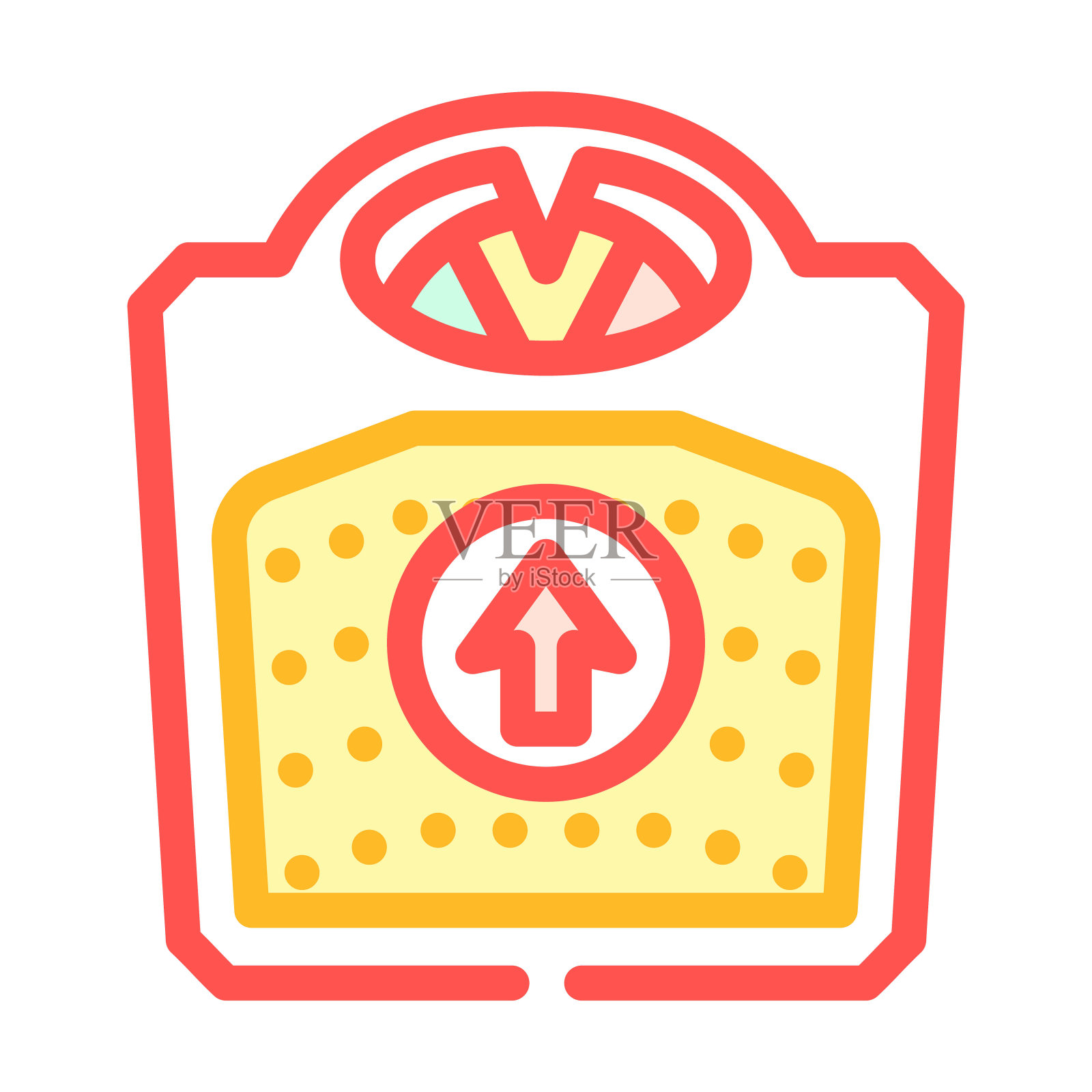 体重增加肥胖超重彩色图标矢量插图插画图片素材