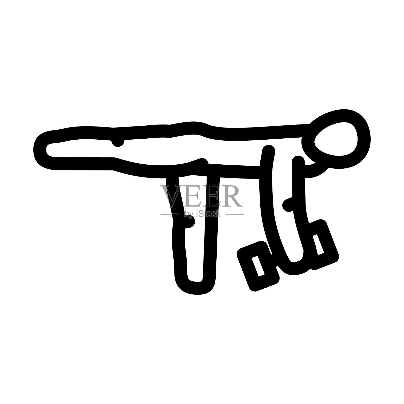 反向卷发健身锻炼手臂线图标矢量插图插画图片素材