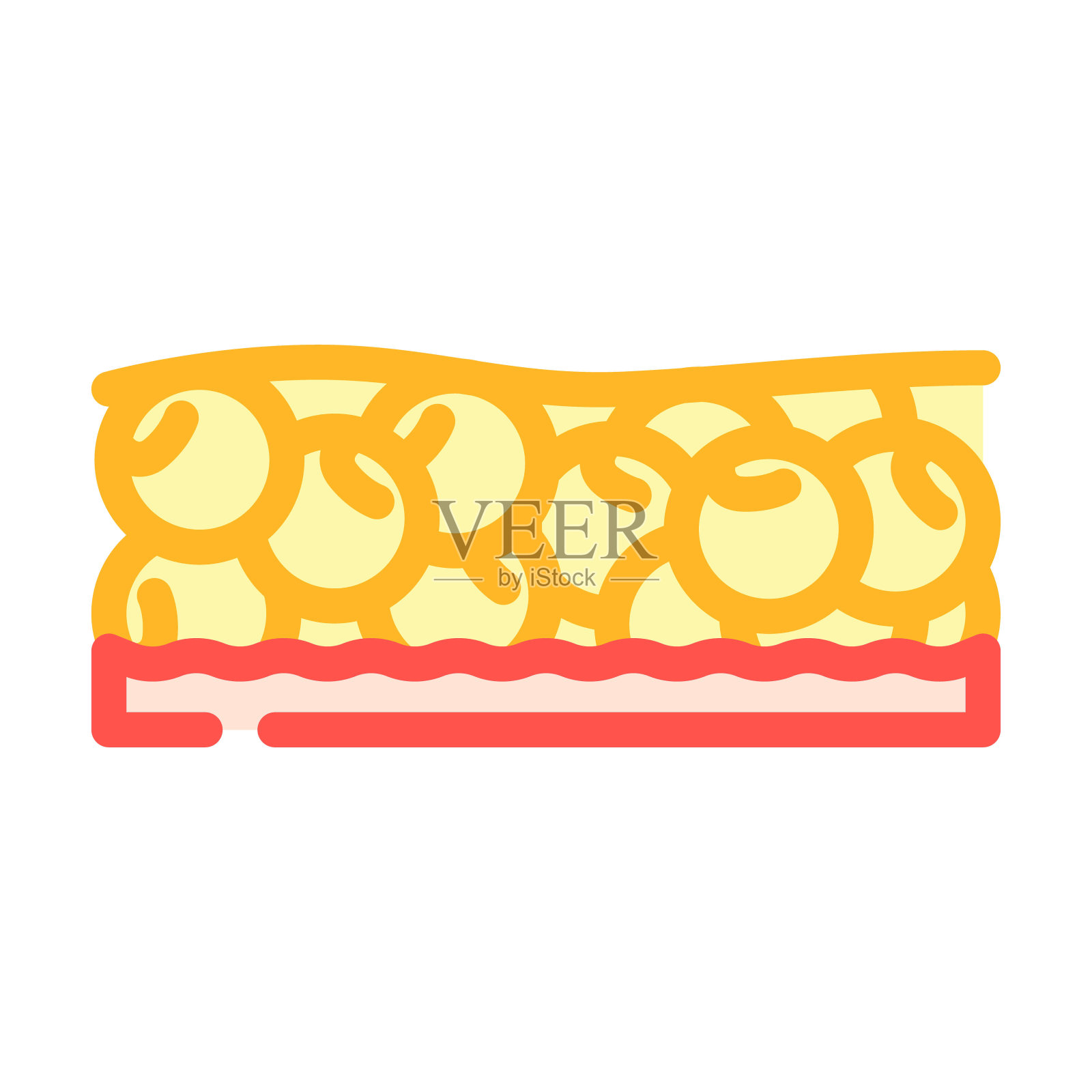 脂肪组织肥胖超重彩色图标矢量插图插画图片素材