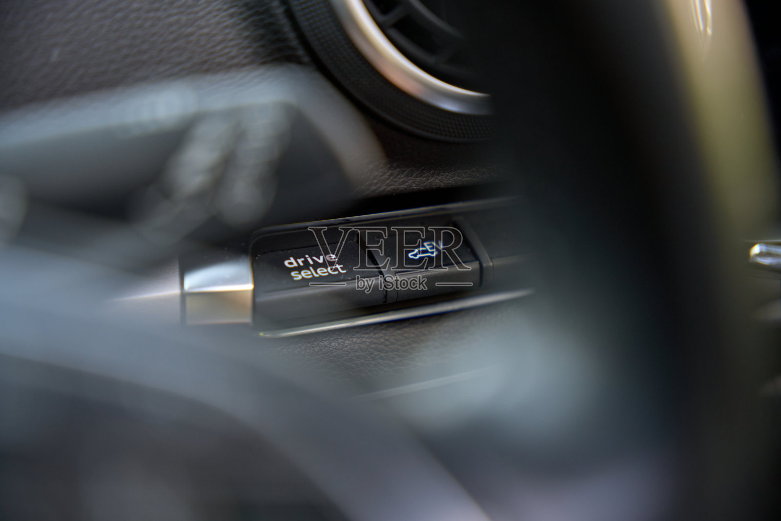 汽车的驱动选择和电动模式按钮照片摄影图片