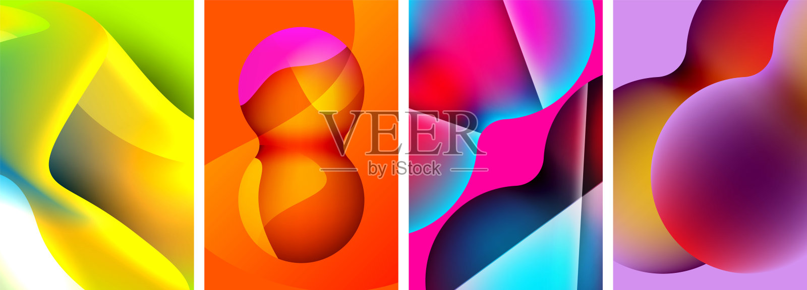 液体抽象形状与渐变的颜色。抽象背景壁纸，名片，封面，海报，横幅，小册子，标题，网站插画图片素材