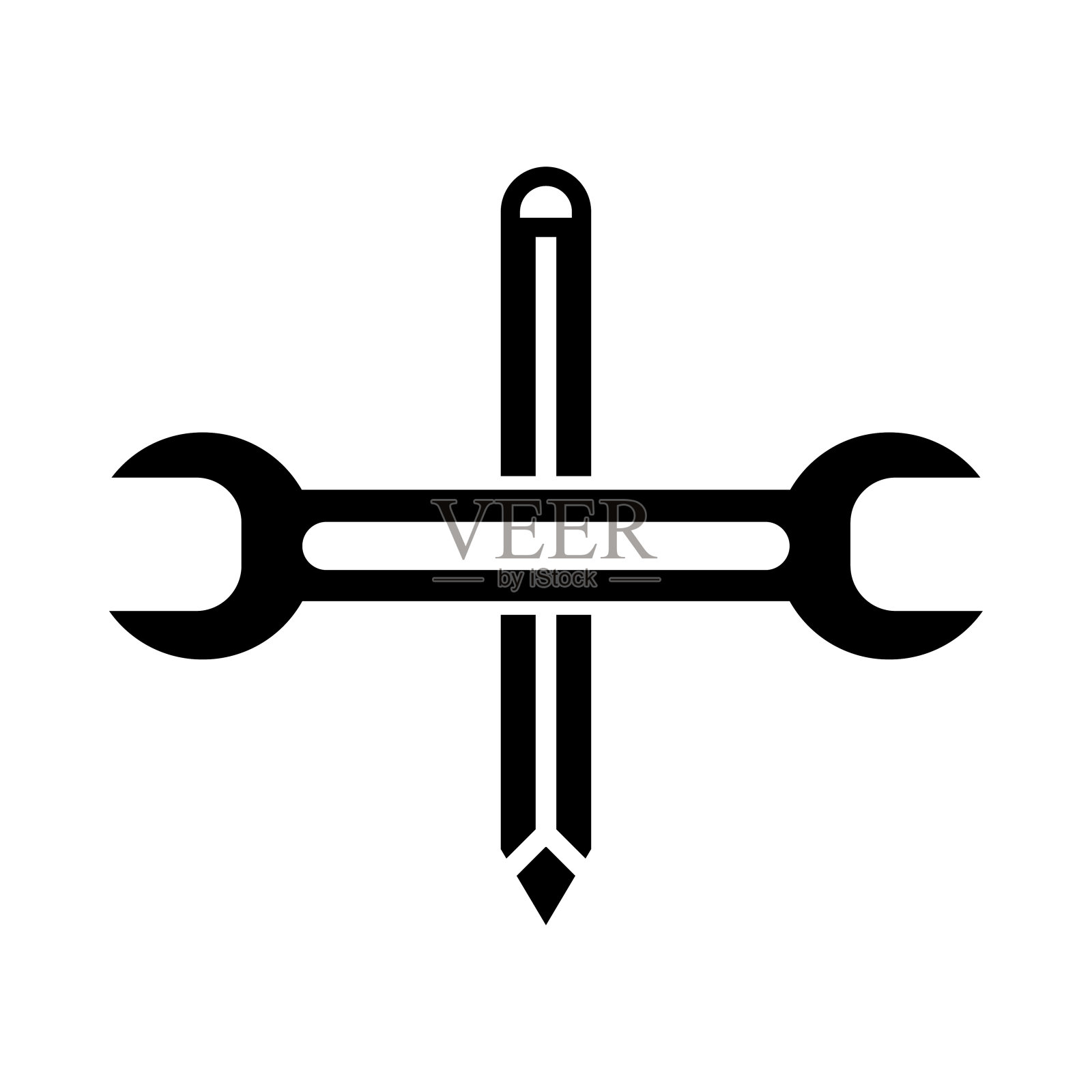 扳手，铅笔，扳手铅笔图标插画图片素材