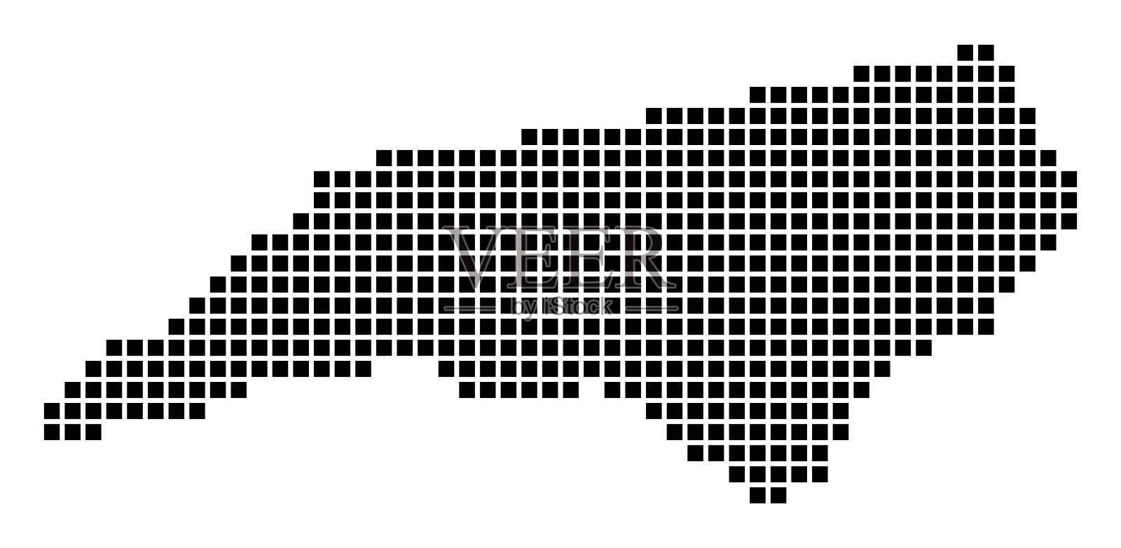 北卡罗来纳州地图。北卡罗来纳州虚线地图。为您的设计填充矩形的美国州边界。矢量插图。插画图片素材