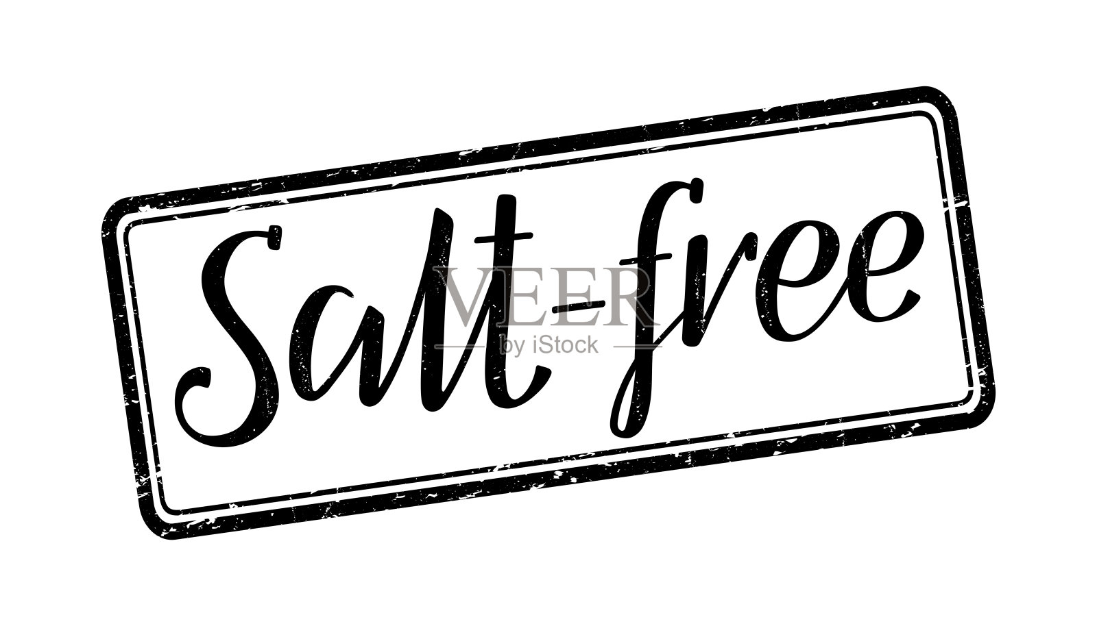 无盐。用手刻字邮票。英文铭文。插画图片素材