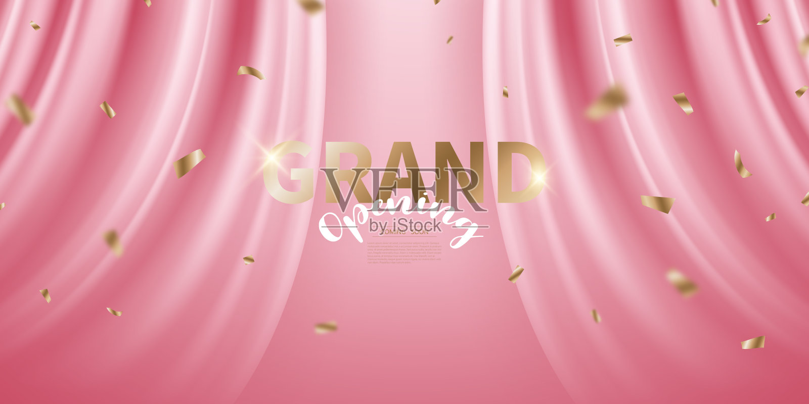 用丝带设计你的贺卡。矢量插图美丽的商业横幅模板插画图片素材