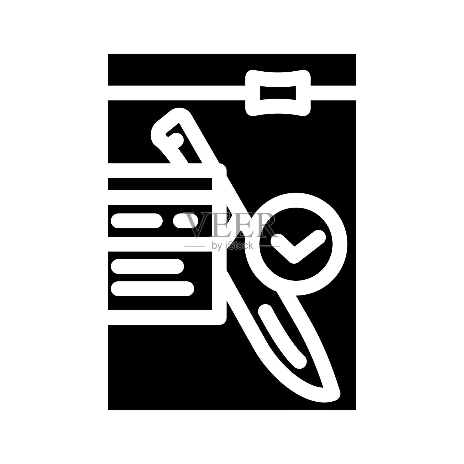 确凿证据犯罪象形图标矢量插图插画图片素材