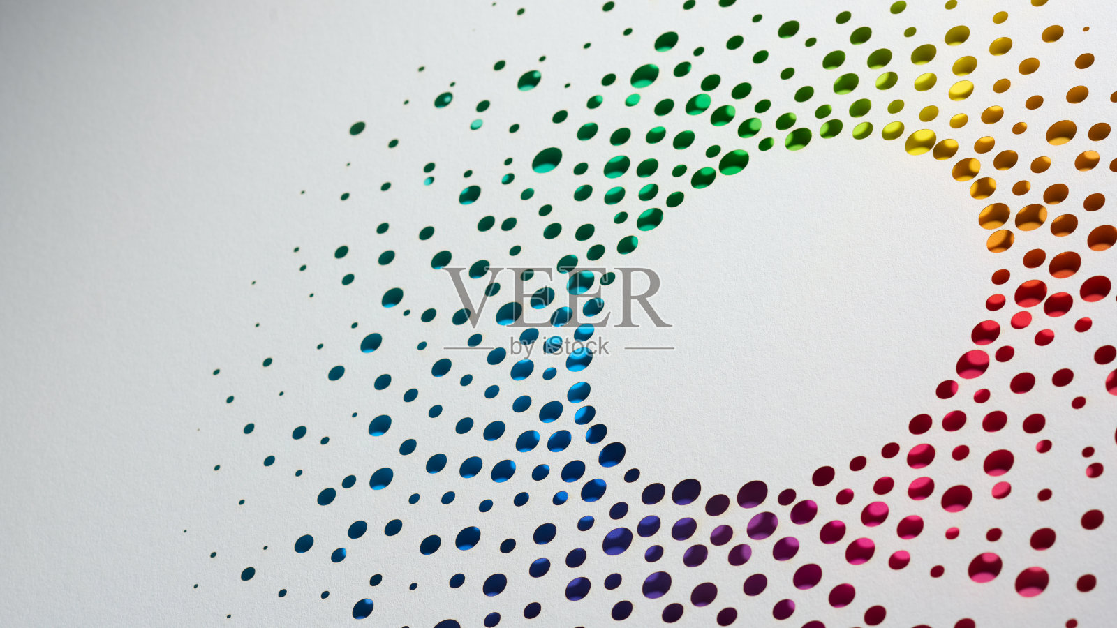 充满活力的圆形图案的彩色点在白色的背景上创造一个现代抽象艺术作品照片摄影图片