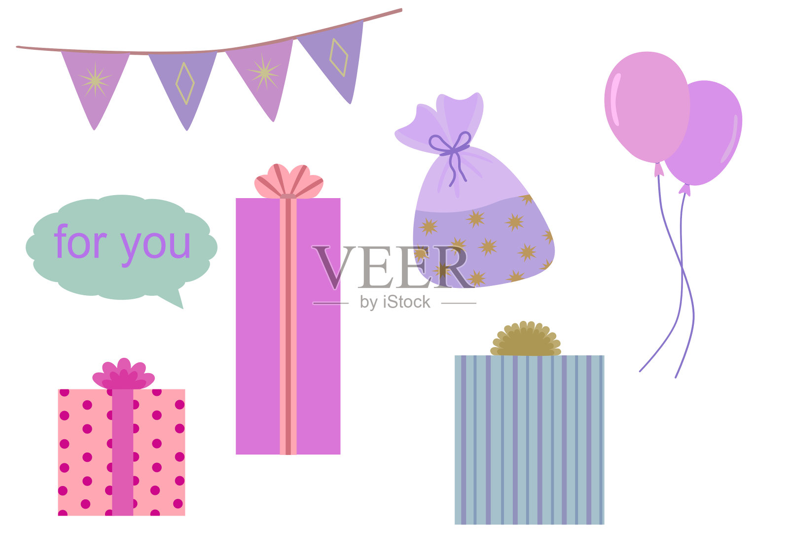 礼物和聚会用品插画图片素材