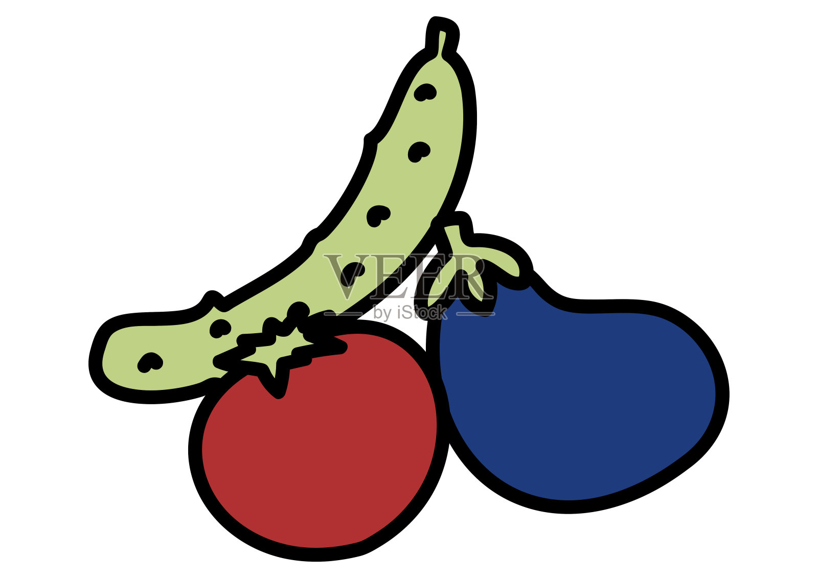 简单的夏季蔬菜插画图片素材