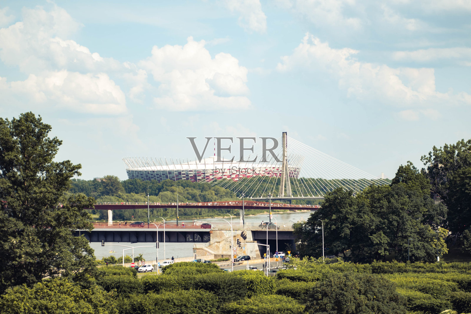 华沙国家体育场的景观照片摄影图片