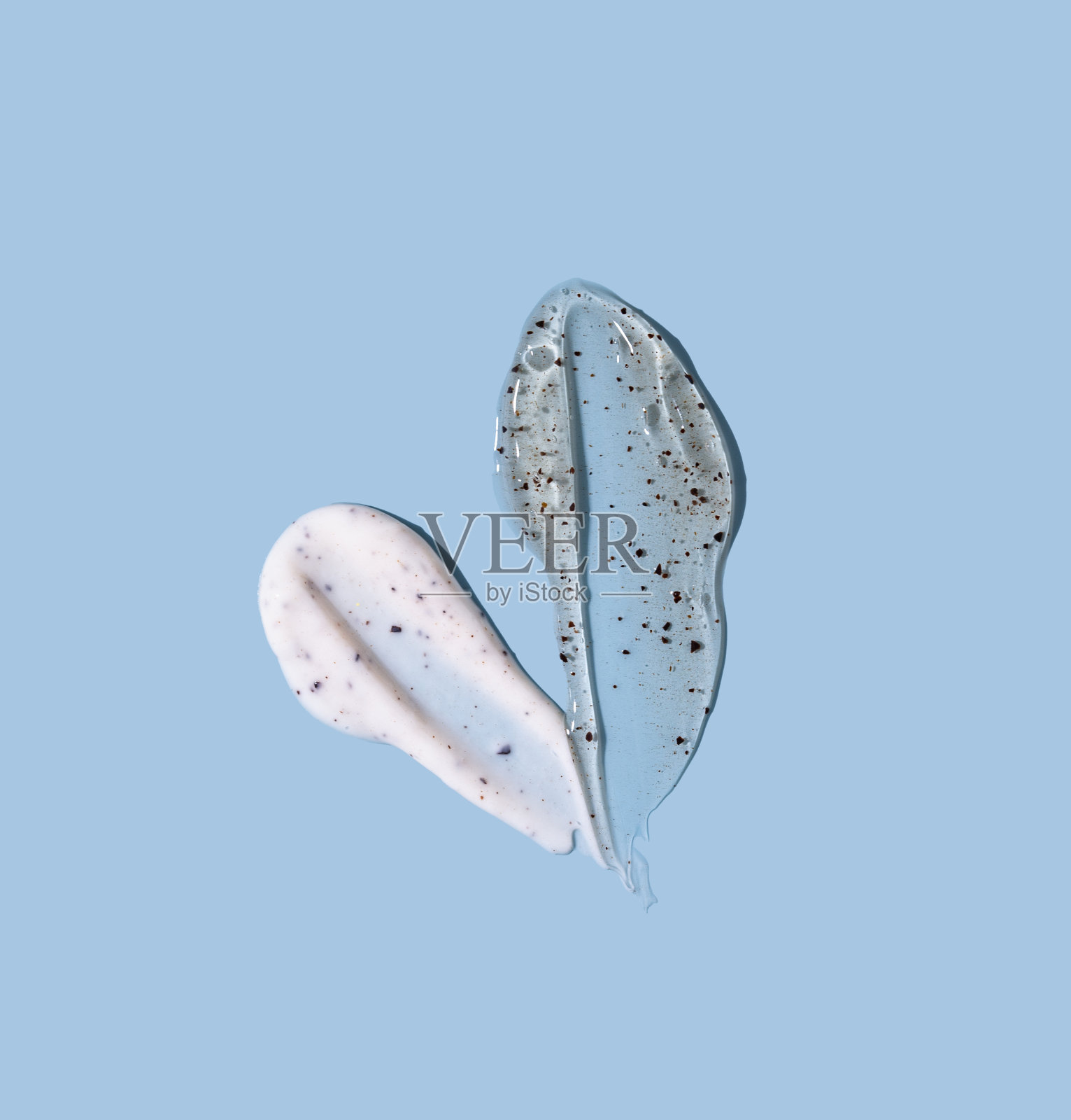 各种涂抹的面霜或乳液照片摄影图片