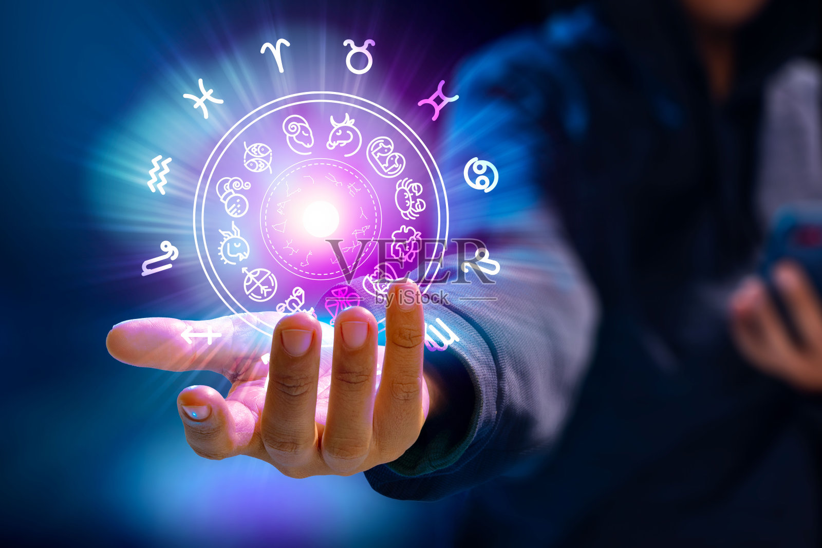 黄道星座和占星术与星座，概念，预测，占星术，信仰照片摄影图片