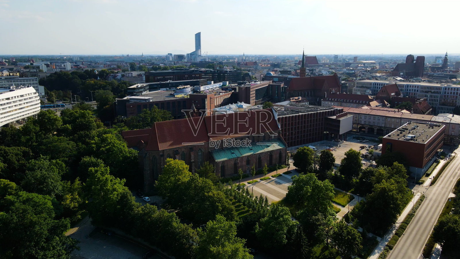 从现代的高度看城市希望发展建筑欧洲弗罗茨瓦夫波兰照片摄影图片