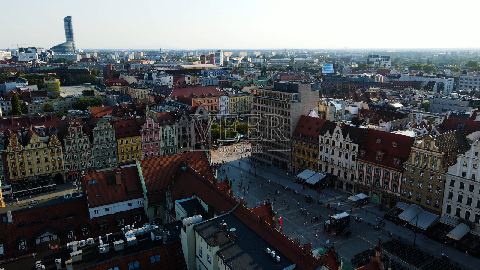 从现代的高度看城市希望发展建筑欧洲弗罗茨瓦夫波兰照片摄影图片