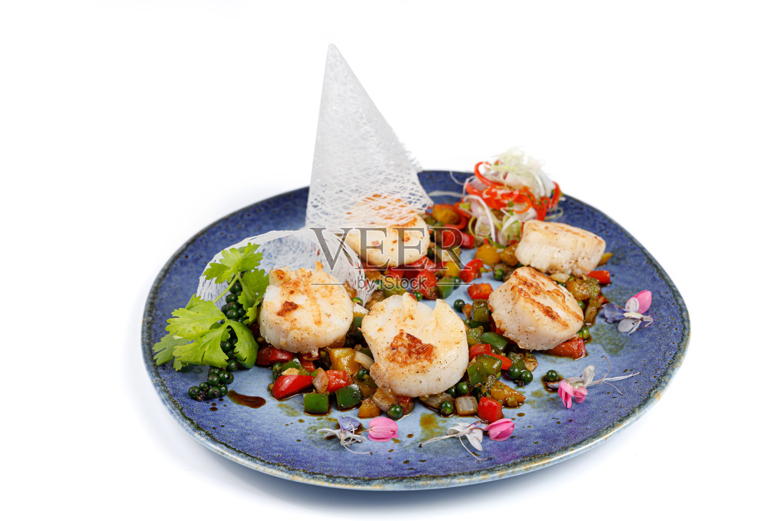 黑纸烤扇贝照片摄影图片