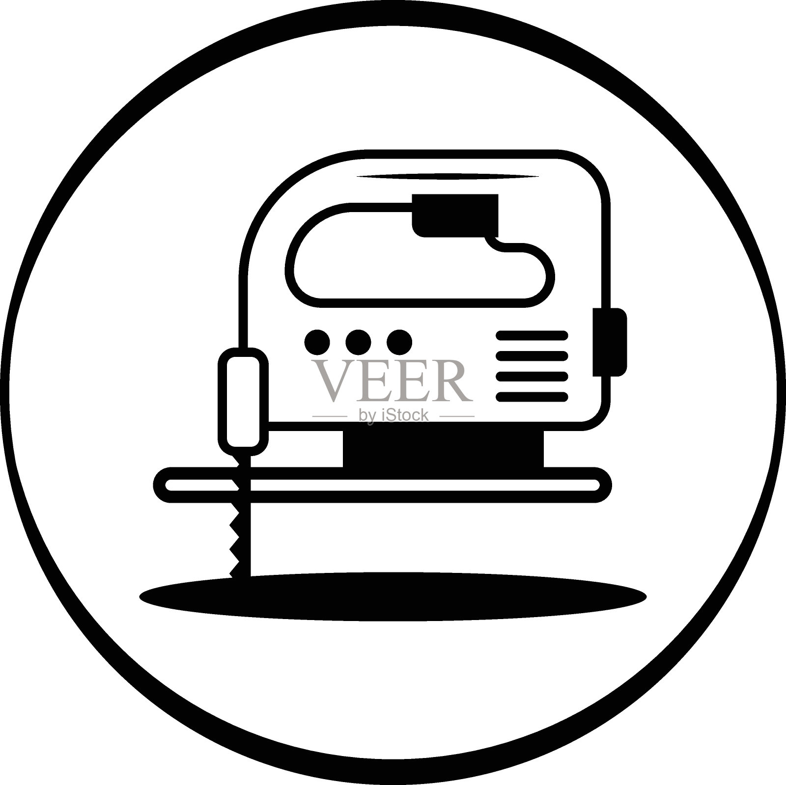 多功能家用切割机矢量图标设计，劳动节符号，五一标志，国际劳动节库存插图，手持迷你电动工具拼图概念插画图片素材