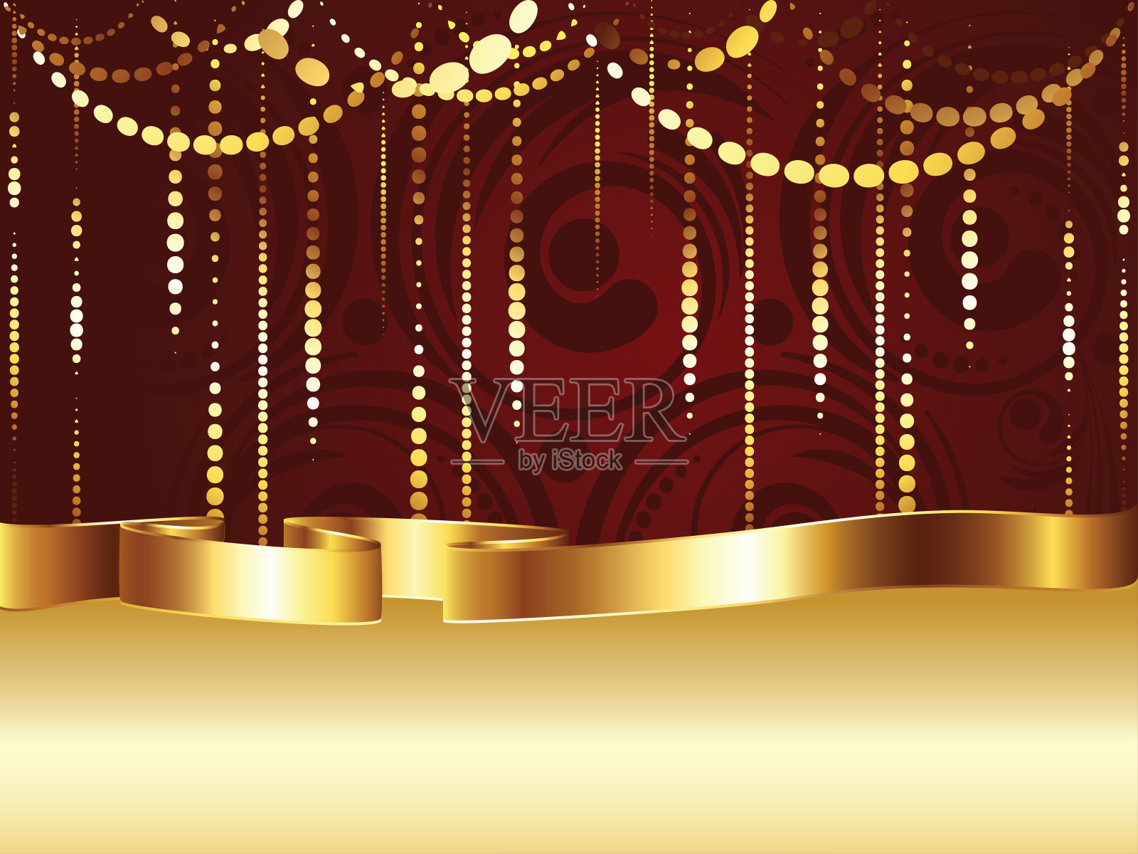 漩涡和金丝带插画图片素材