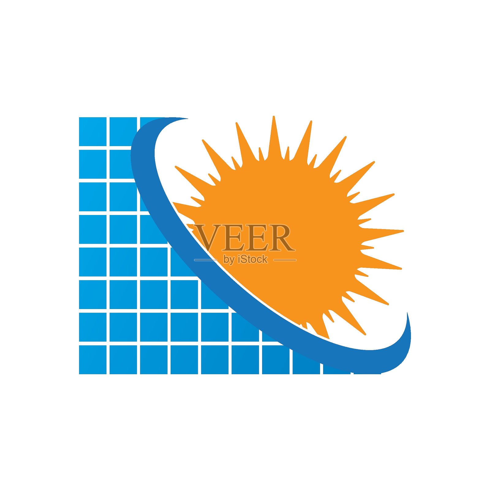 太阳能电池板能源电气标志设计插画图片素材