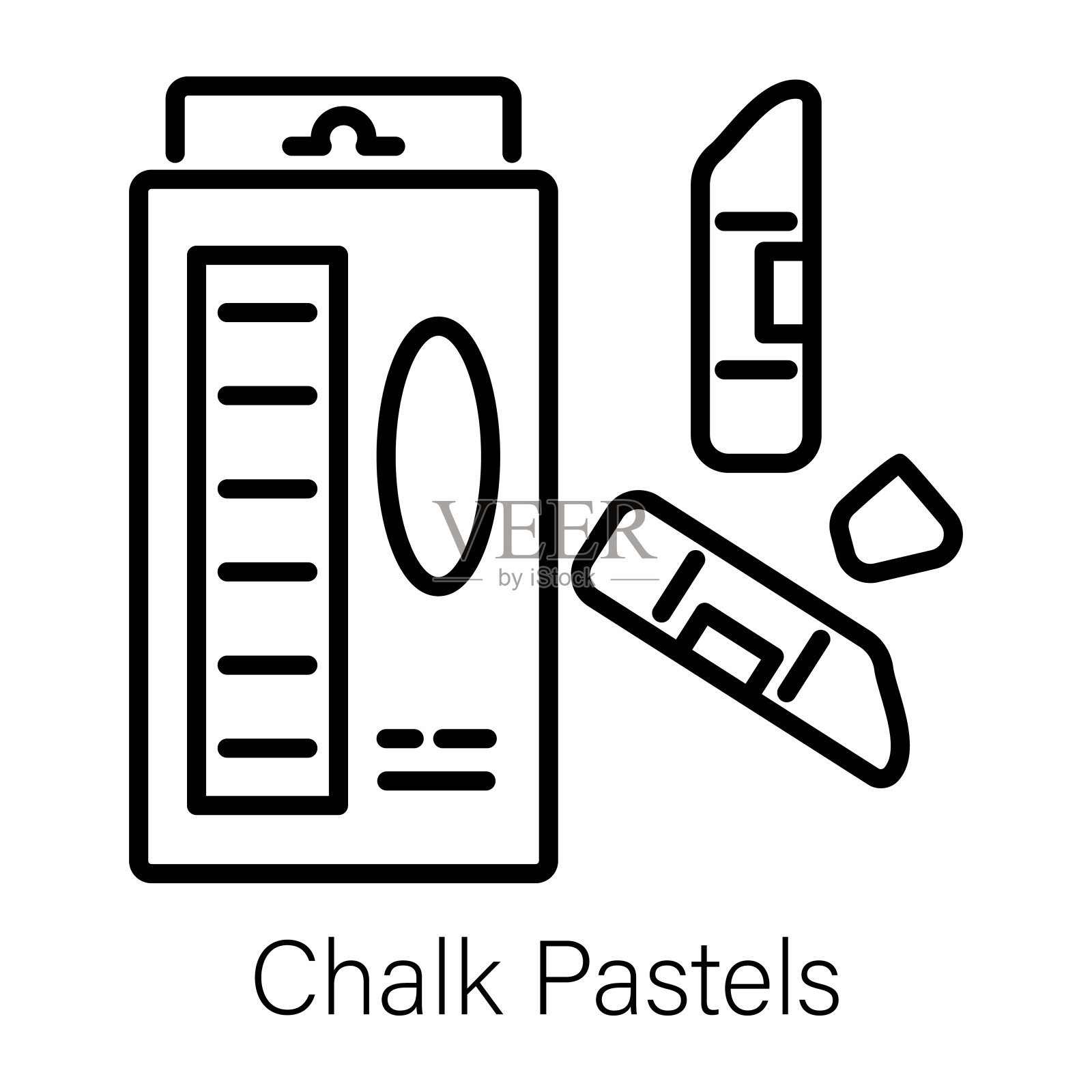 粉笔彩笔插画图片素材