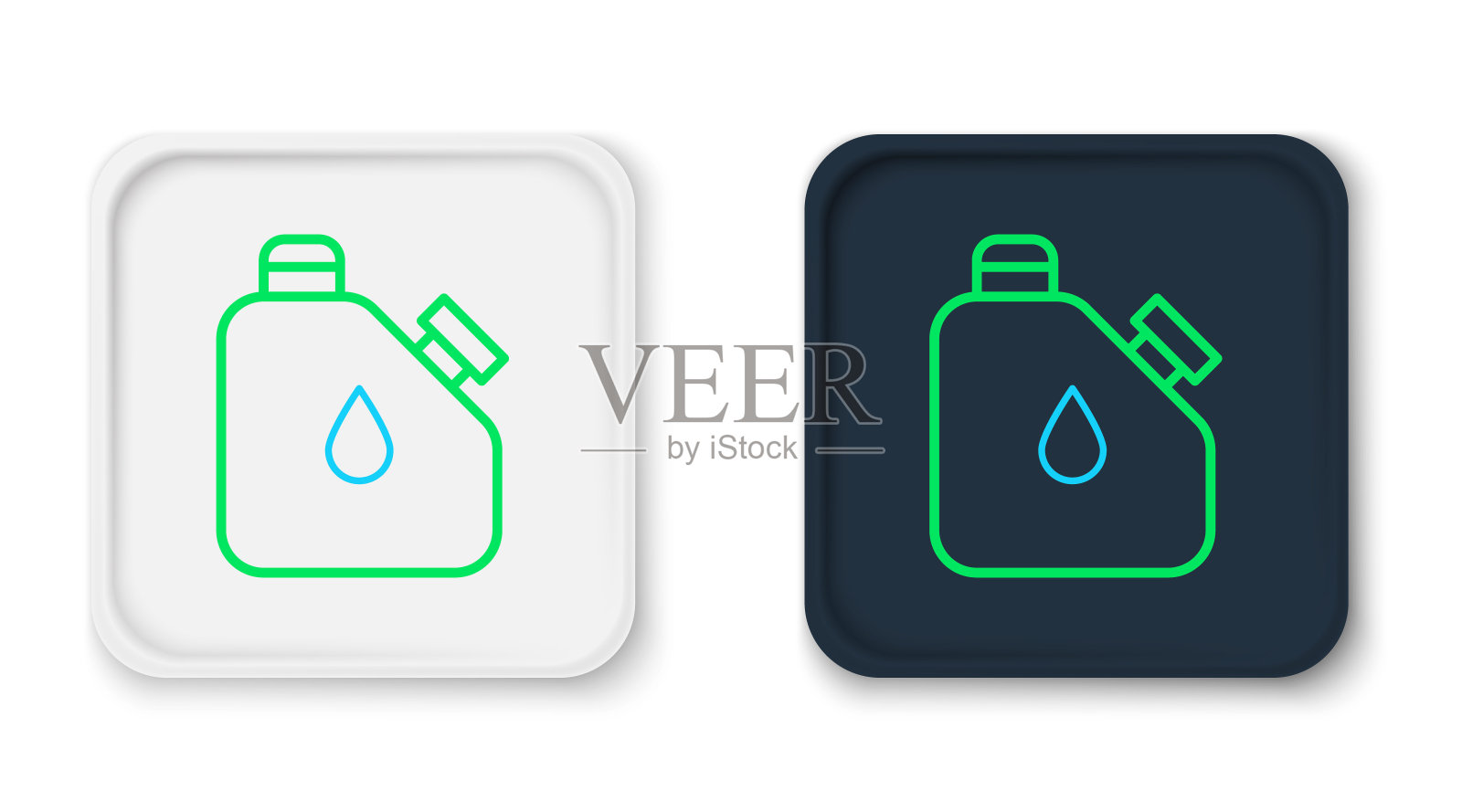 线罐可燃液体图标隔离在白色背景。石油或生物燃料，爆炸性化学品，危险物质。色彩缤纷的轮廓概念。向量插画图片素材