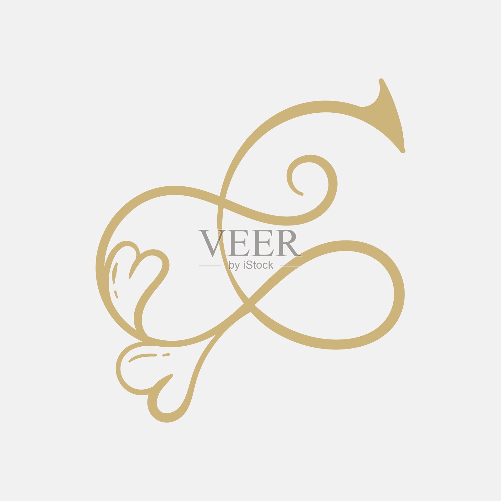 字母C心标志图标设计模板元素插画图片素材