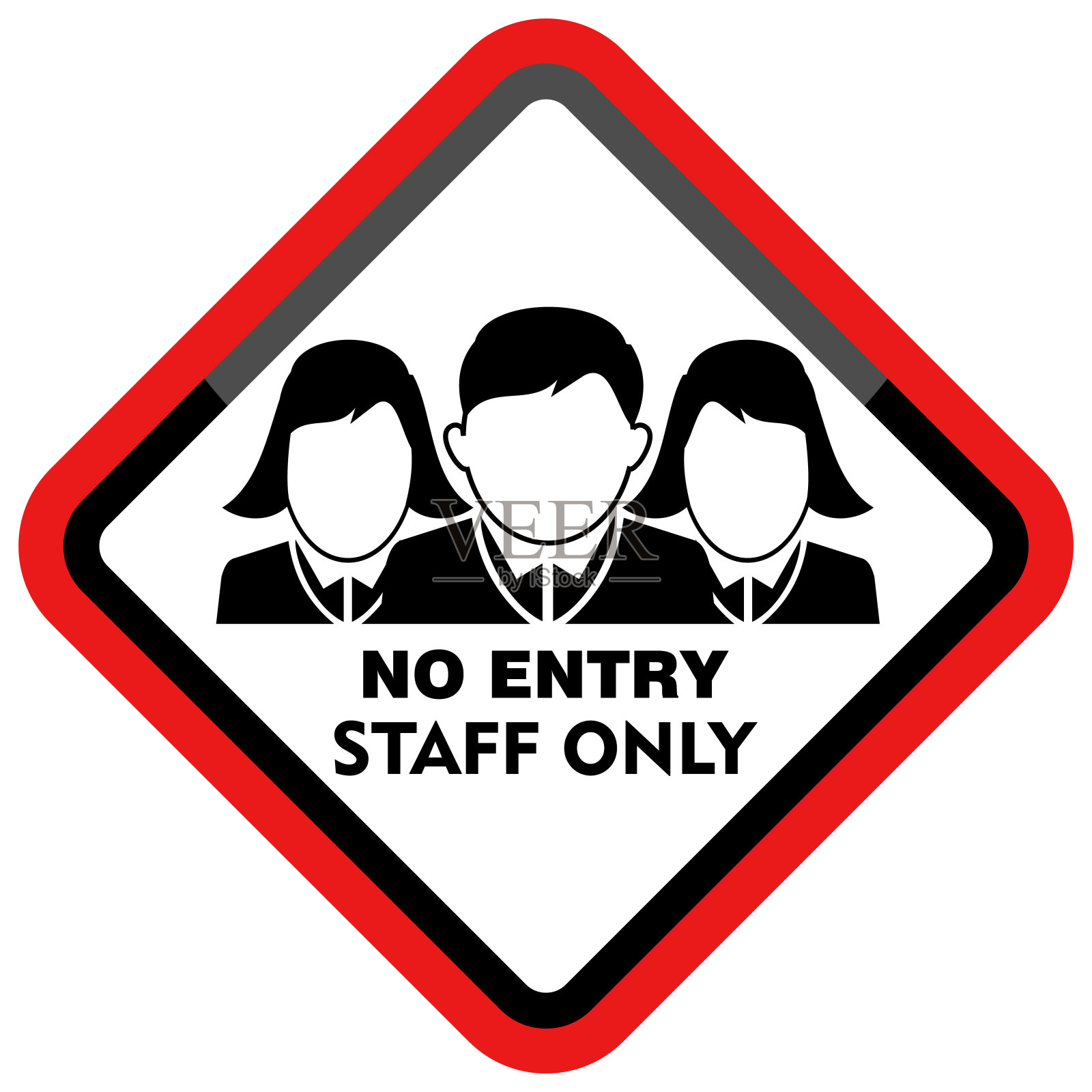 禁止进入，仅限工作人员，贴纸和标志矢量插画图片素材