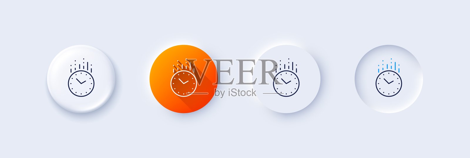 时间管理线图标。时钟信号。手表。行图标。向量插画图片素材